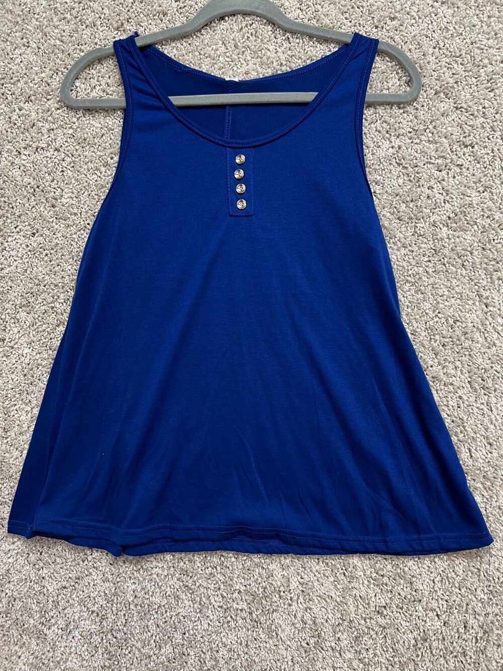 Ladies Ribbed Tank Top Size  L Nautical Blue NWT